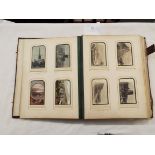 A Victorian leather bound photo album containing hand coloured scenic, portraits,