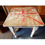 A shabby chic pine table with painted union jack