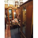 A Victorian pine single wardrobe with drawer below