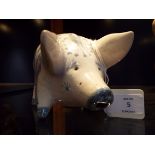 A David Sharp Rye Pottery green glazed money box in the form of a pig