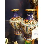A pair of cloisonne vases and bowl