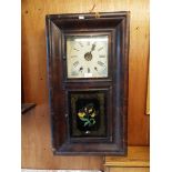 A 19thC mahogany cased American wall clock, the dial inscribed 'J.S.