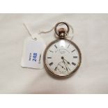 An Edwardian silver cased pocket watch; 'The Express English Lever', signed J.G.