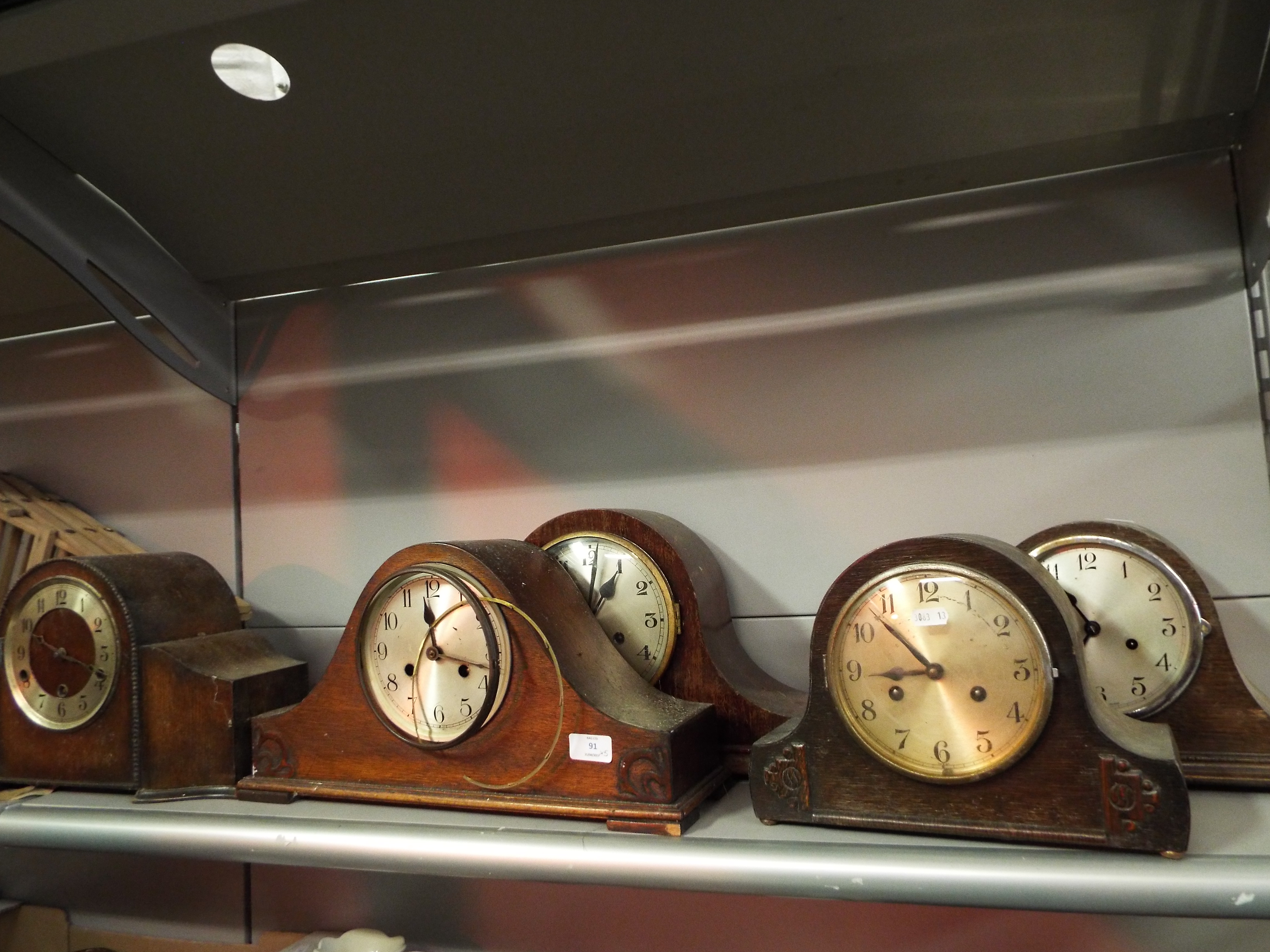 Five Wellington mantle clocks