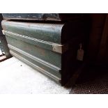 A green scumble glazed shipping trunk