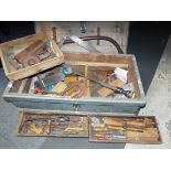 A carpenter's tool box and contents