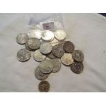 Twenty one five pound coins of various dates and a two pound coin