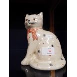 A large Rye Pottery seated cat,