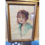 DOROTHY MORGAN early 20thC watercolour portrait of a young girl in costume,