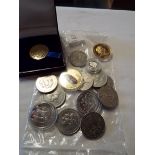 A selection of coinage to include Jubilee coins, one pound proof,