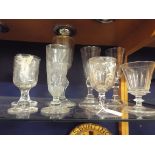 A selection of assorted antique glasses