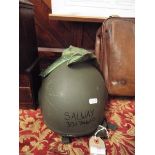 A modern military helmet with internal liner inscribed Salway 30174660