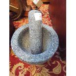 A granite pestle and mortar