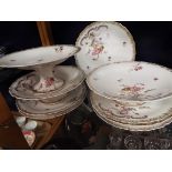 A Victorian porcelain dessert service decorated with wild poppies and corn flowers