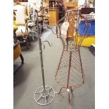 A wirework female table top mannequin and necklace stand