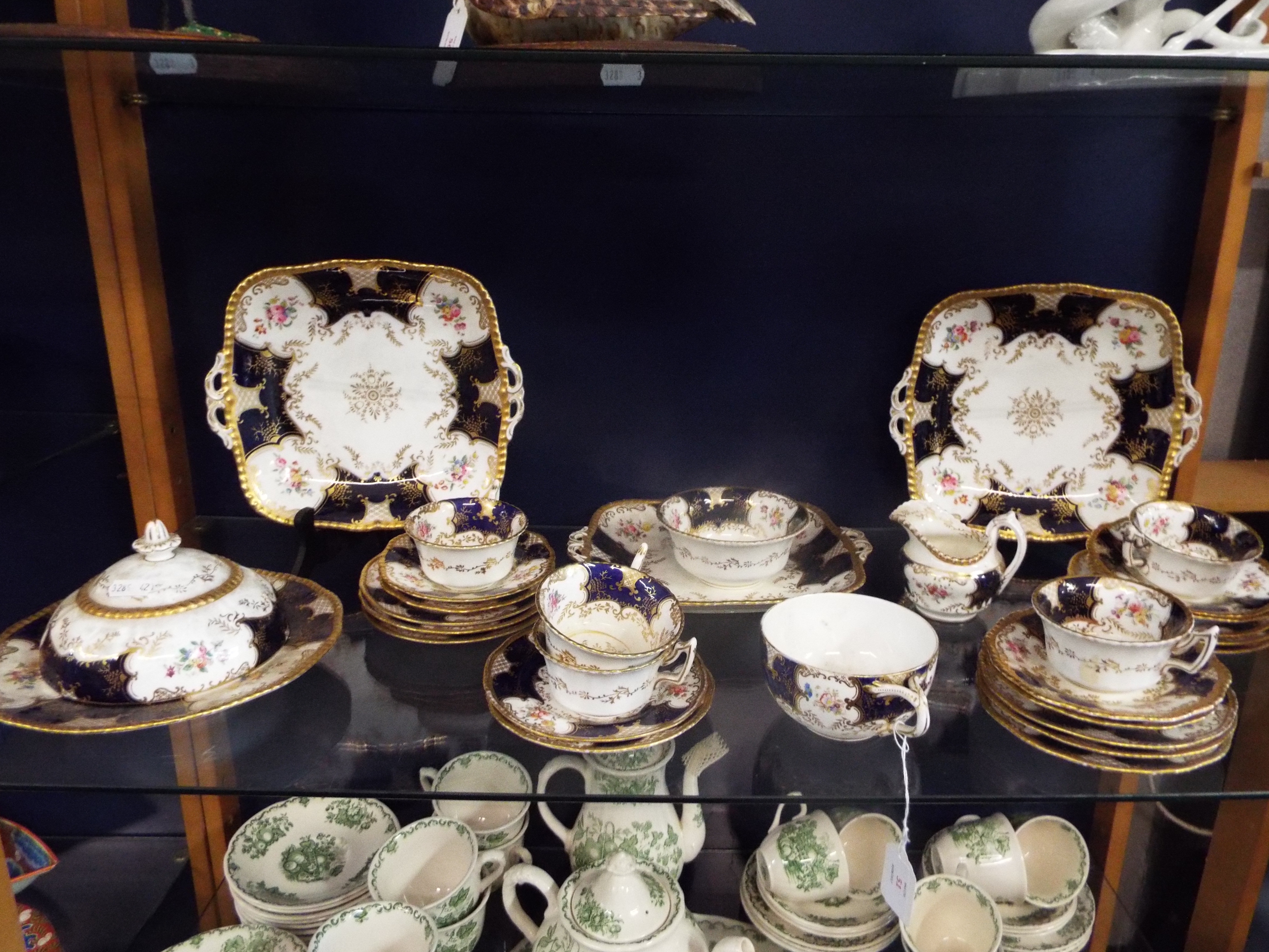 A selection of Coalport 'Batwing' and floral decorated tea-ware sandwich plates