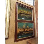 Two vintage prints of 19thC ships;