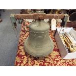 A 19thC bronze Mears & Stainbank of London turret bell with fittings