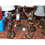 A pair of French spelter cavaliers