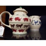 An Emma Bridgewater teapot decorated with geese,
