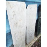 Two Victorian marble tops each with canted corners