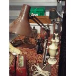 A 1970s brown painted anglepoise lamp