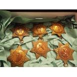 A set of six Toye & Co of Liverpool brass and copper Masonic medallions