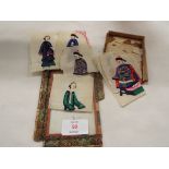 A selection of 19thC Chinese watercolour on rice paper miniature portraits (A/F)