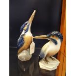 A Bing & Grondahl kingfisher figure no.1619, together with a Royal Copenhagen kingfisher no.