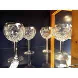 A pair of Waterford crystal 'Harvest' pattern crystal goblets together with a pair of Waterford