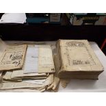 A quantity of ephemera to include Victorian indentures, mortgages, deeds etc,