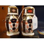 A Crown Derby Imari patterned salt and pepper set