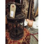 A vintage ship's lantern 33cm high x 18cm diameter