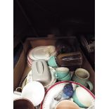 A box of assorted china to include Poole tea-ware,