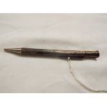 A mid-20thC silver propelling pencil inscribed 'Decca Radar' dated Birmingham 1957