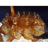 A twenty-six piece 'Willamsport' amber glass punch set