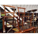 A pair of Edwardian walnut side chair with cane upholstered seats