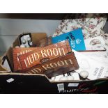 A box of shabby chic signs,