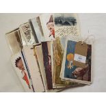 A selection of postcards to include artist drawn and topographical
