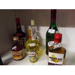 A mixed selection of alcoholic beverages to include Wray & Nephew white 'Ovenproof Rum',