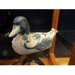 DAVID SHARP for Rye Pottery mallard duck in blue floral design,