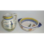 Two pieces of Henriot Quimper ware