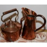 Copper kettle and a copper jug