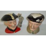 Two Royal Doulton charactor jugs 'Chelsea Pensioner' & 'Monty'