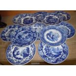 Selection of Wedgwood cabinet plates from 'The Wedgwood Blue & White Collection' issued in a