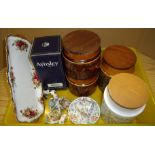 Selection of Hornsea cannisters, Aynsley 'Wild Tudor' vase,