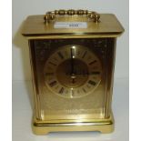 H Samuels brass finish Quartz carriage clock