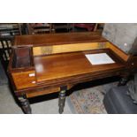 19th C Mahogany & satin wood cross banded spinette converted to a dressing table