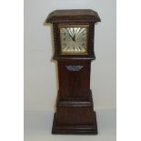 Miniature carved oak grandfather clock