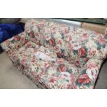 Three seat sofa in floral upholstery